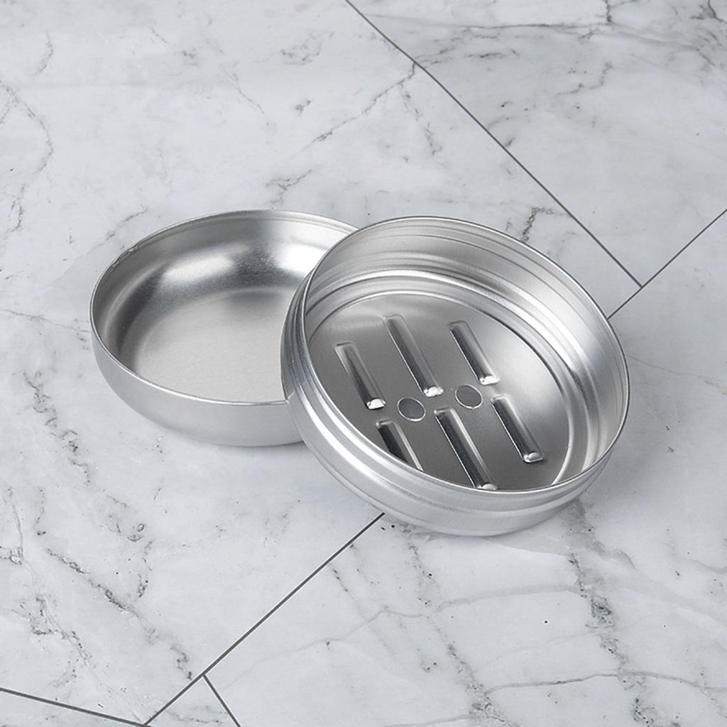 2 Stück Tragbare Aluminium Seifendose Reisefreundliche Metallschale mit Abtropfschale für Badezimmer oder Küche