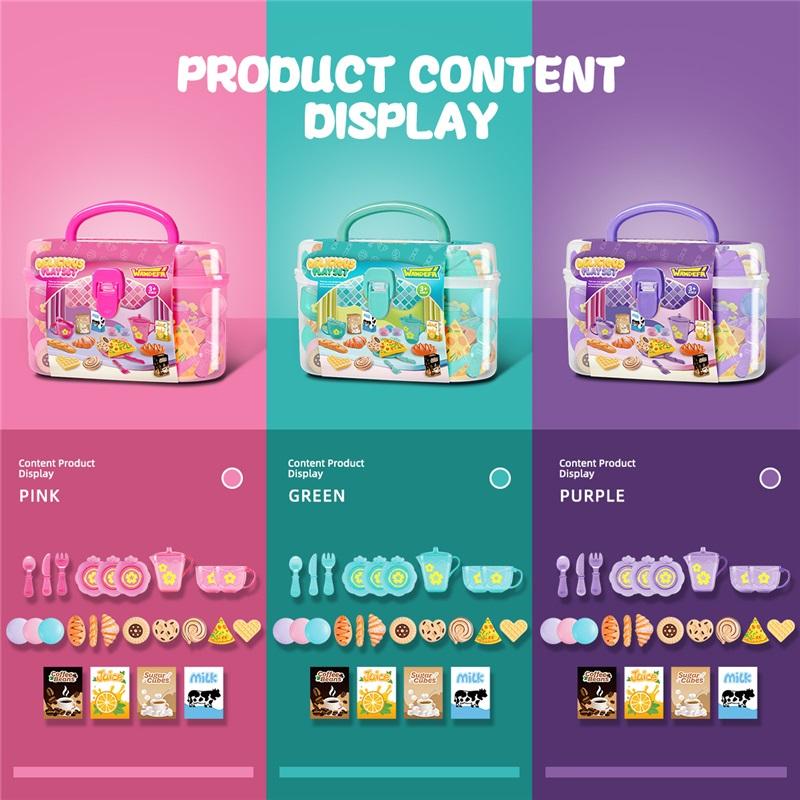 Toy Tea Set For Little Girls Tea Party Set Toys For Kids Girls Pretend Play Kitchen Food Miniature Snack Afternoon Tea Sets Toys