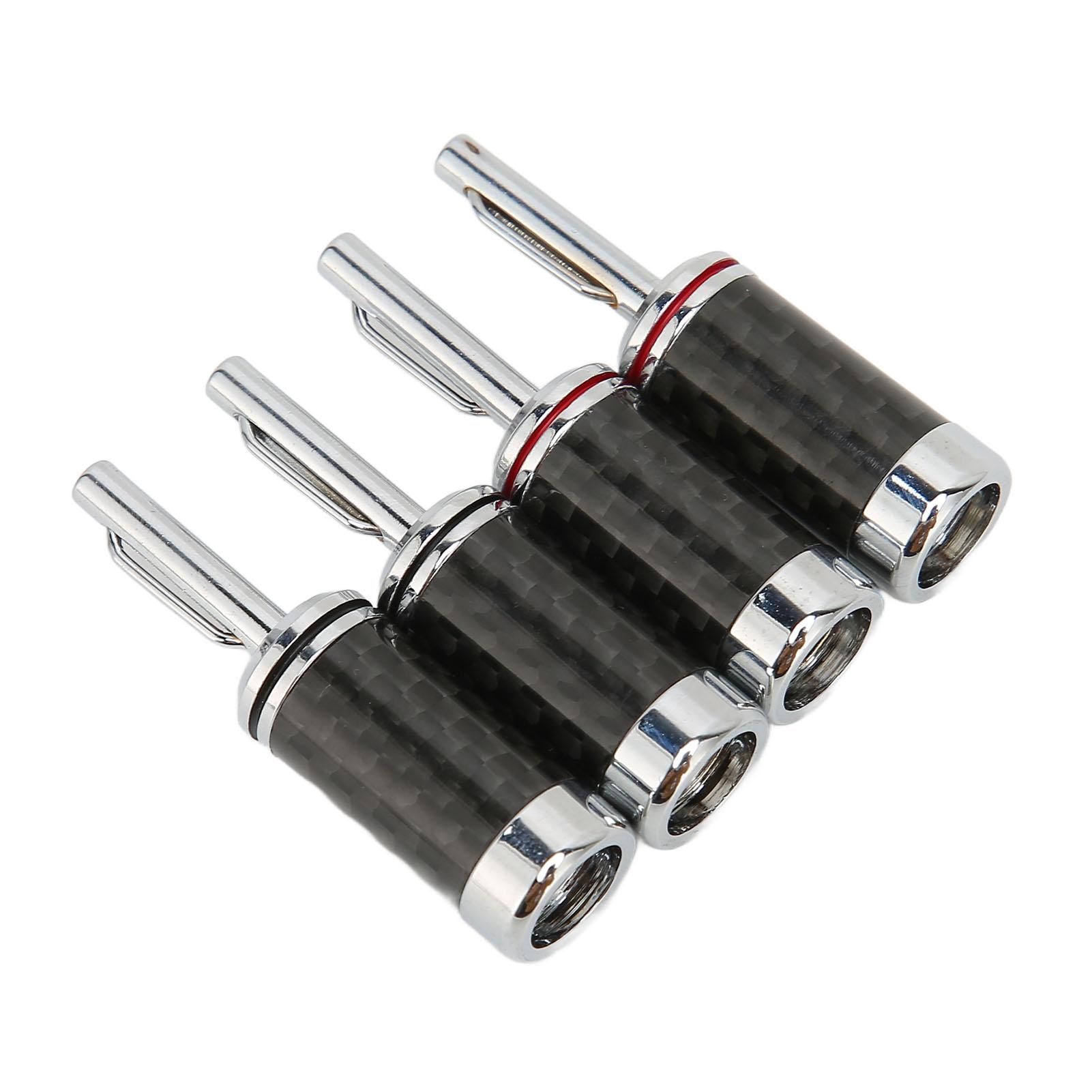 

Банановый штекер Хромированная латунь Корпус из углеродного волокна Банановый разъем для динамика 5 мм 0,2 дюйма