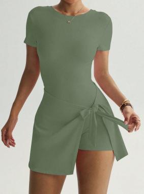 Yoga One-Piece Short Skirt Tight Back Fake Two-Piece Outdoor Fitness Anti-Light Sports Tennis Skirt Women