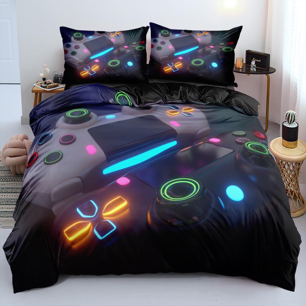 Gaming Console Down Comforter Set Bedding Set 3-piece Duvet Cover Set