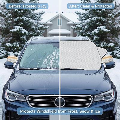 4-Layer Universal Car Windshield Snow Cover Magnetic Edge Waterproof All Weather Frost Protector for SUV Truck Winter Outdoor