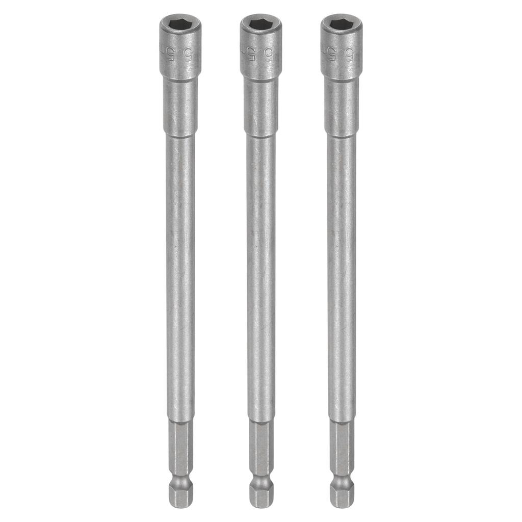 3/5pcs Nut Driver Drill Bit 5.5mm-18mm Metric Impact Socket 1/4" Hex Shank 6" Extra Long Magnetic 6-Point Sockets Bolt Setter