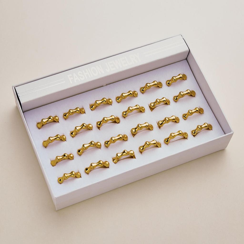 Gold Stainless Steel Smooth Surface Drip Oil Finger Ring