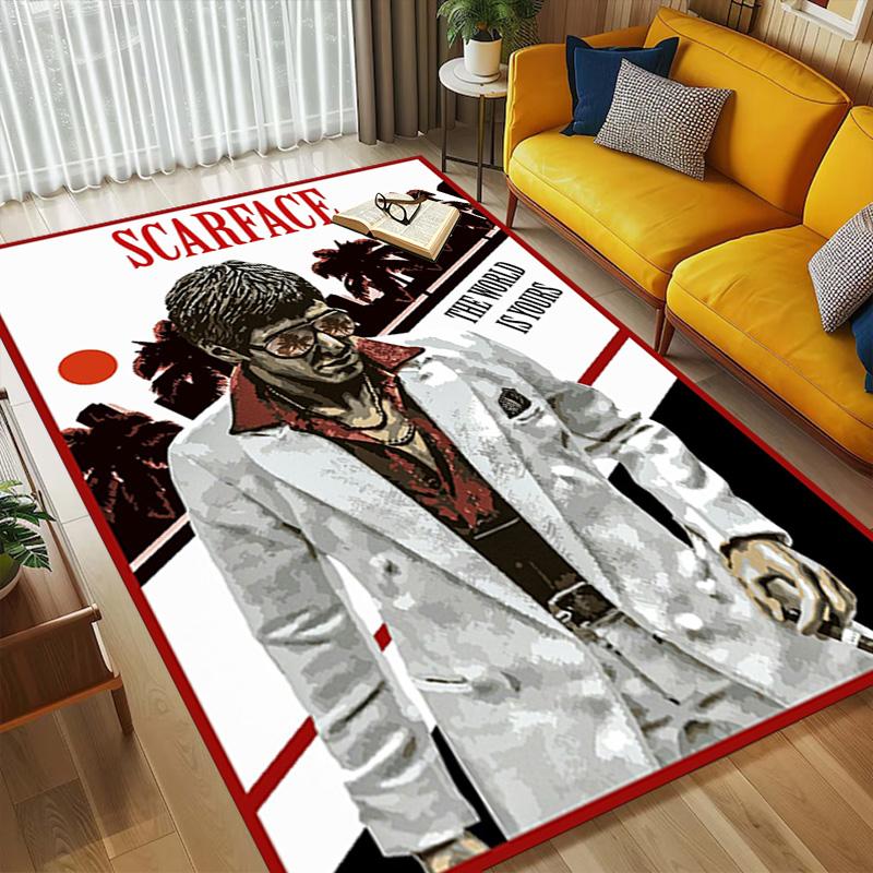 Scarface World Living Room Non-Slip Area Rug Soft Carpet for Bedroom Game Playroom Sofa Office Home Decor Doormat Christmas Gift C921159