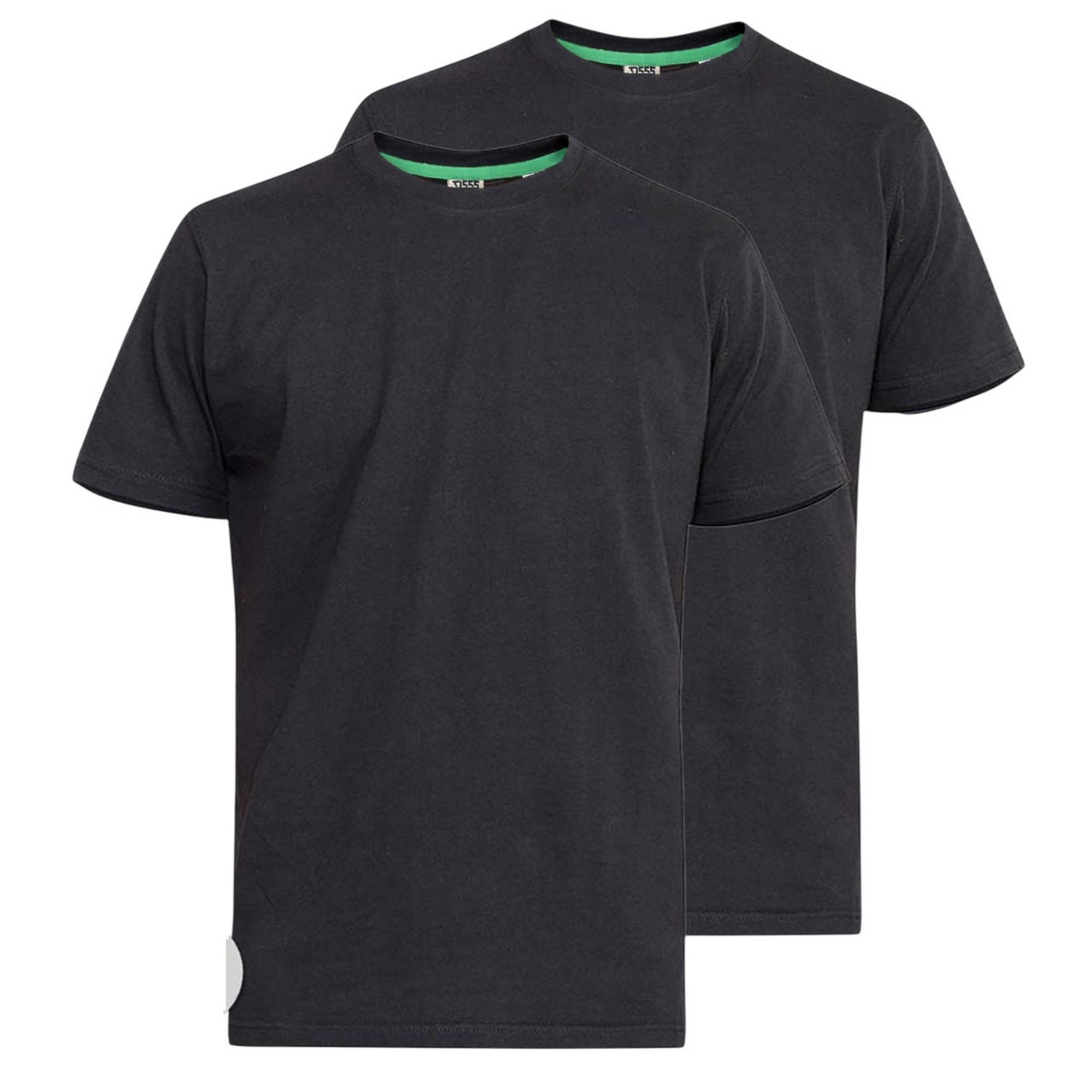 Duke Heren D555 Fenton Kingsize T-shirt (verpakking van 2) 2XL zwart