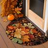 1Pcs Autumn Maple Leaves Semi Circle Welcome Doormat Non-Slip for Outdoor Patio Porch Kitchen Bathroom Entryway Floor Mat