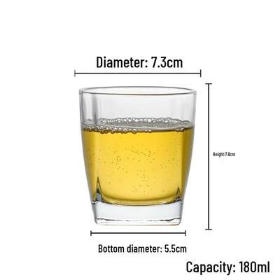 HANDUNYOU 306C 180ml Tempered Glass Cups, Set of 12
