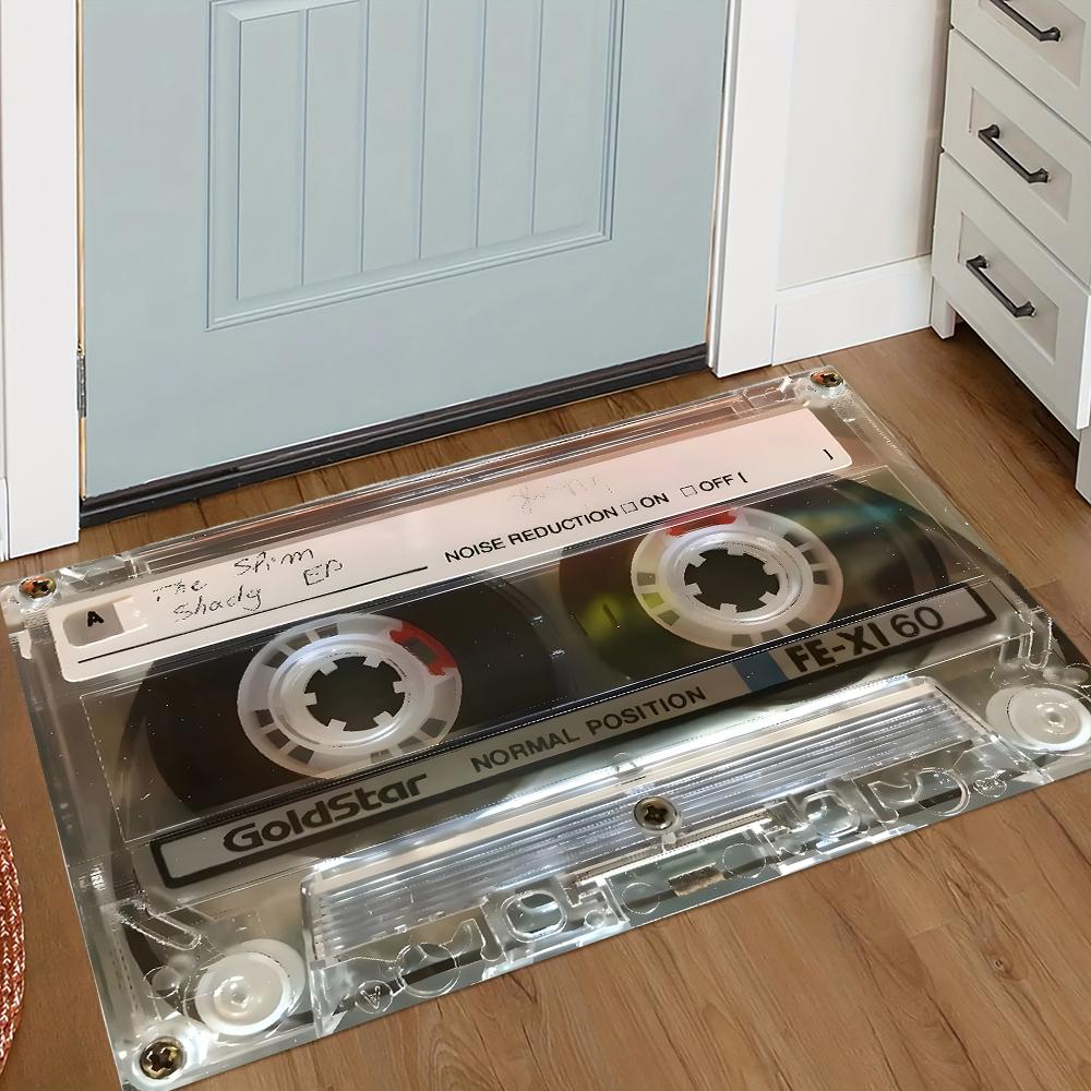 Domácí rohožka Retro kazetová páska Ložnice Koupelna Kuchyně Nastavitelná rohožka Odolná proti nečistotám Snadno se zdobí Domácí rohožka