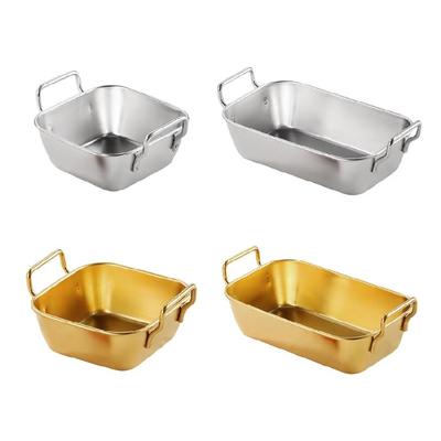 Durable Stainless Steel Toddler Plates Crack Resistant Square Dishes Safe Dinnerwares Suitable for Baking and Camping