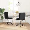 VidaXL Dining Chairs Set of 2 Black Faux Leather, Chair, Living Room Chair, Accent Chair, Kitchen Chair, Seat At 3315424