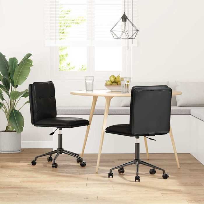 VidaXL Chaises à manger lot de 2 noir similicuir, chaise, chaise de salon, chaise d'appoint, chaise de cuisine, siège à 3315424