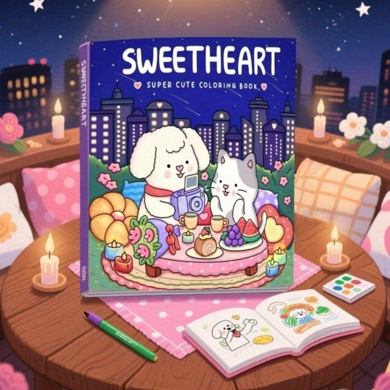 

Премиальная раскраска с яркими цветами для снятия стресса, тревоги и идеальный подарок на День святого Валентина, Рождество