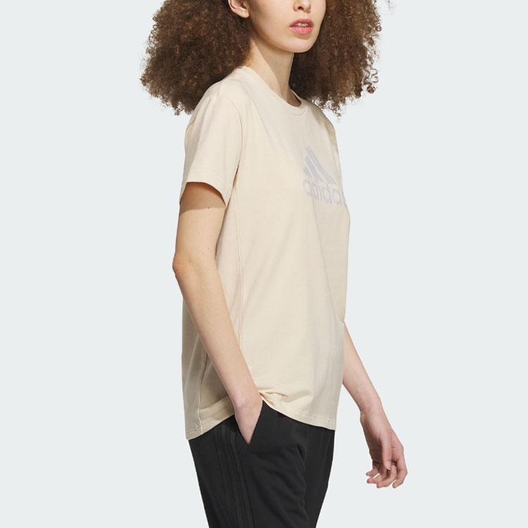 Adidas Rc Graphic Short Sleeve Tee With Alphabet Logo Print Women Tops Rock-Layer-Sandstorm IP7085