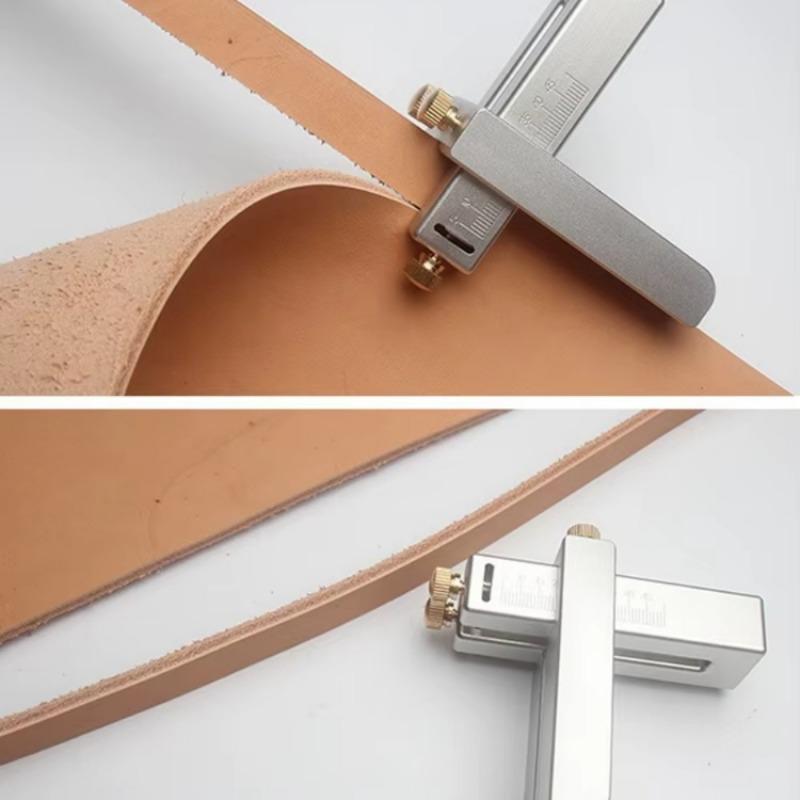 1 Stück Lederriemenschneider Verstellbarer Streifen Gürtel Präzises Schneidwerkzeug Aluminiumlegierung Lederhandwerk Einschnittschneider