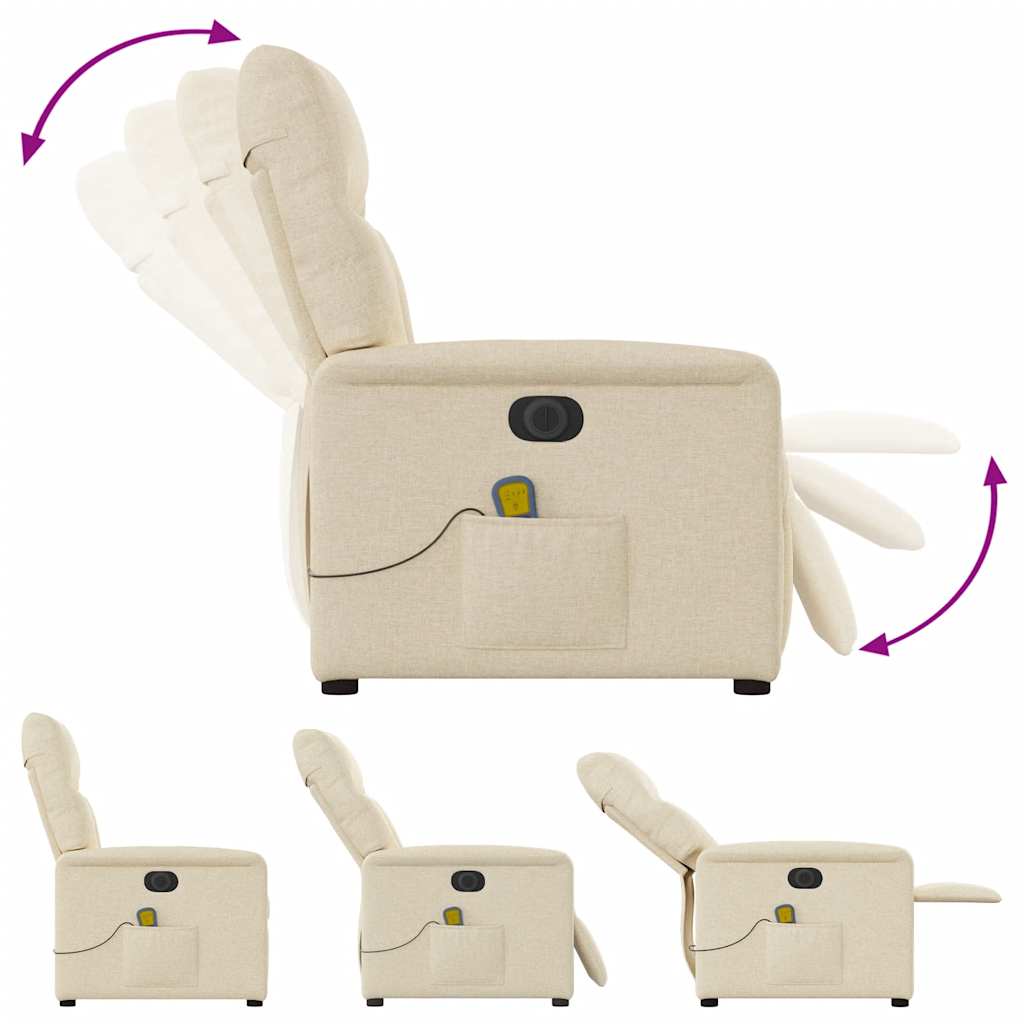 Electric Massage Chair Cream Fabric