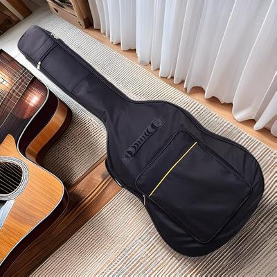 41" Guitar Bag, Yellow Line, Thickened Cotton Folk Backpack, 38" Instrument Bag, Oxford Cloth, Waterproof