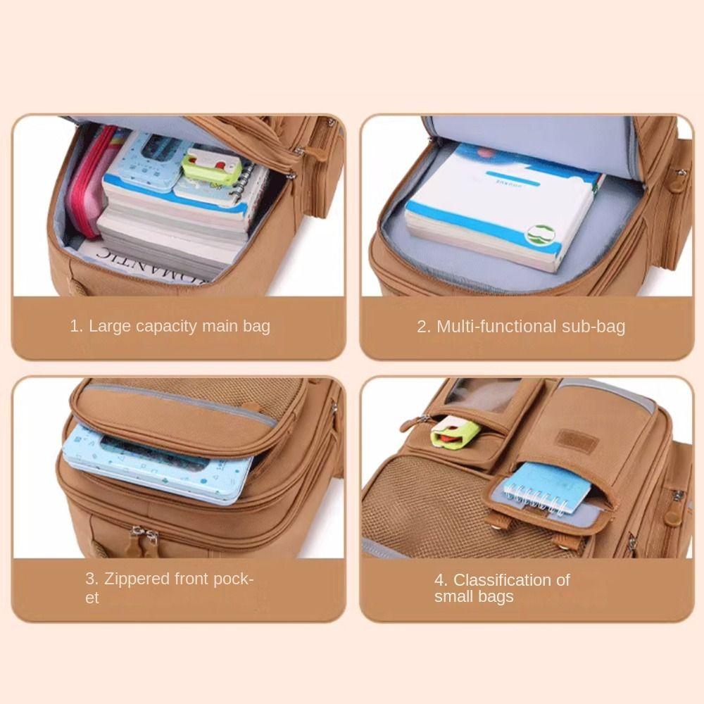 Oxford Cloth Cartoon Animal School Bag Multi-Compartments Capybara Student Bag Unisex