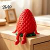 Desktop Organizer for Small Items 3D Printed Articulated Strawberry Storage Box, Cute Figurine with Kawaii Room Decor Accessories Movable Limbs, Mini