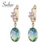 SODROV Brilliant Oval Zircon Drop Earrings