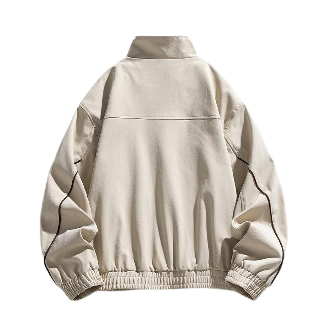 Men's Retro American Long-sleeved Stand Collar Jacket New Casual All-match Loose Jacket