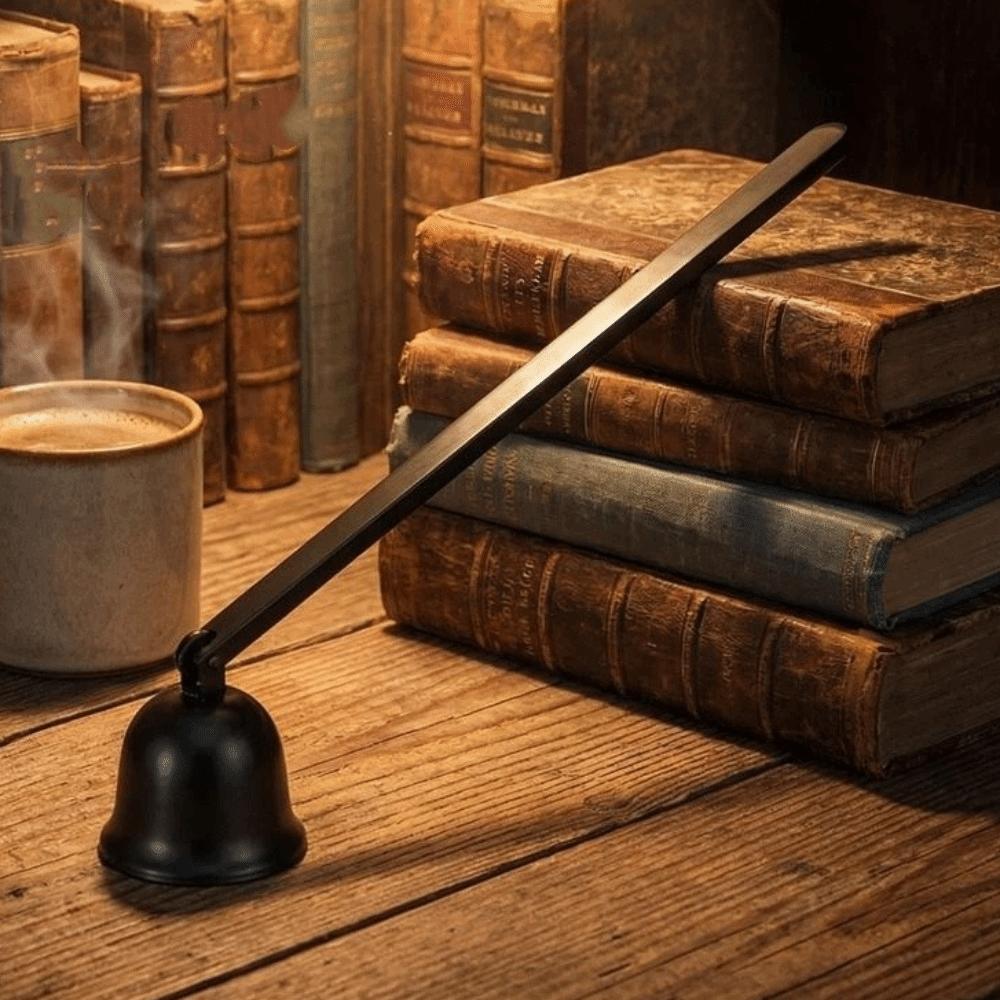 Stainless Steel Candle Extinguisher Long Handle Anti-Slip Wick Snuffer Bell Shape Retro Candle Flame Snuffer Gift Idea