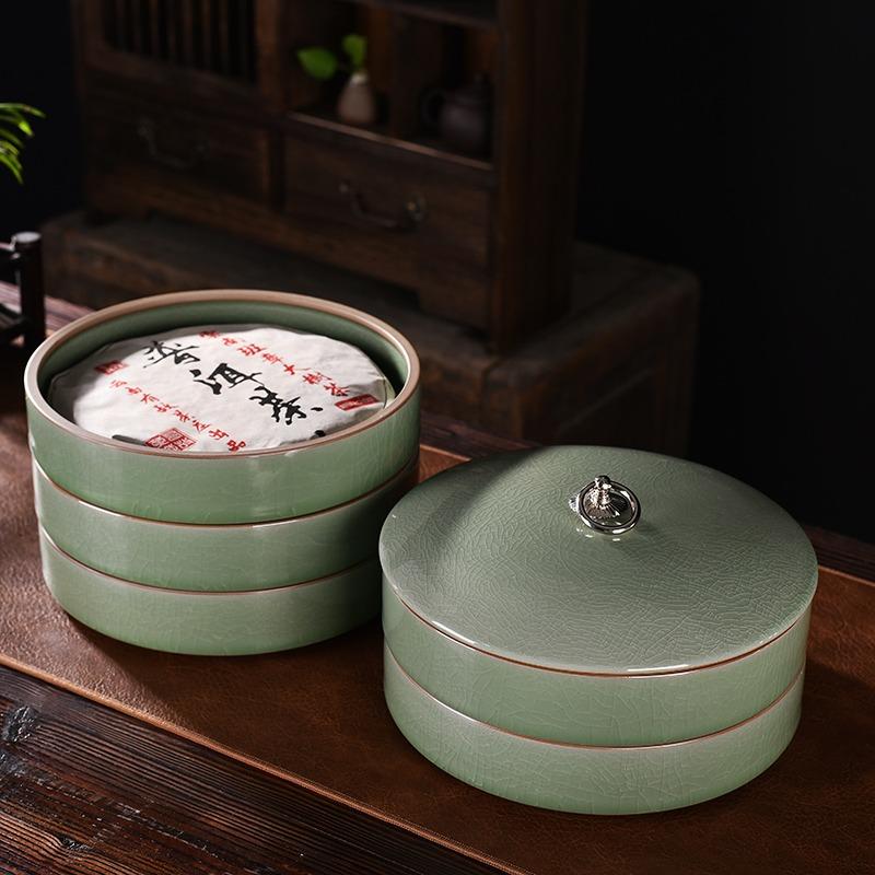 Pu'er Tea Cake Storage Box Home Decoration Tea Sealed Jar Moisture-proof Dust-proof Storage Cans Purple Sand Tea Storage Tank