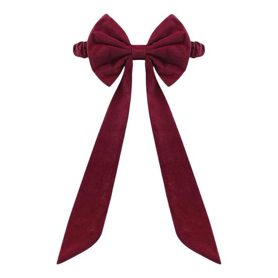

Christmas Burgundy Velvet Chair Sashes 11.8 x 29.5 Chair Bow Tie Back for Christmas Banquet Home Wedding Event Party Decoration 1pc