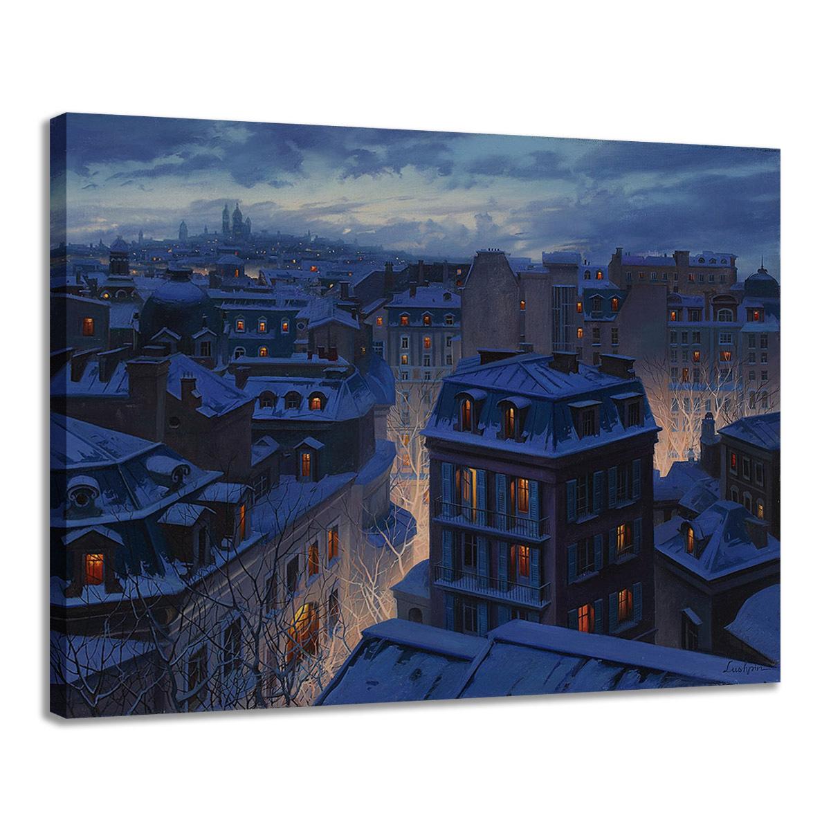 

Парижские крыши, настенное искусство, безрамная картина на холсте, водостойкие чернила, 1 см, пустые картины, пейзажные настенные картины для гостиной 21*30cm