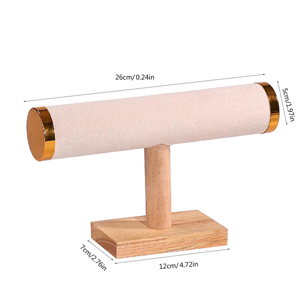 Solid Wood Bracelet Display Stand Wood Single Layer Bracelet Rack Portable Watch and Bangle Display Stand Holder