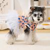 Vestido Floral para Cachorro Vestido para Cães Pequenos com Saia de Tule Branco Vestido Tutu de Verão para Filhotes Bichon Frise Schnauzer Raças Pequenas