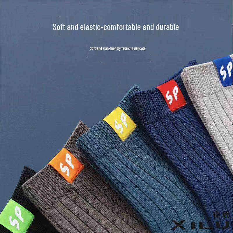 Men's Trendy Breathable Cotton Socks - All-Season Sweat-Absorbent Sports Socks
