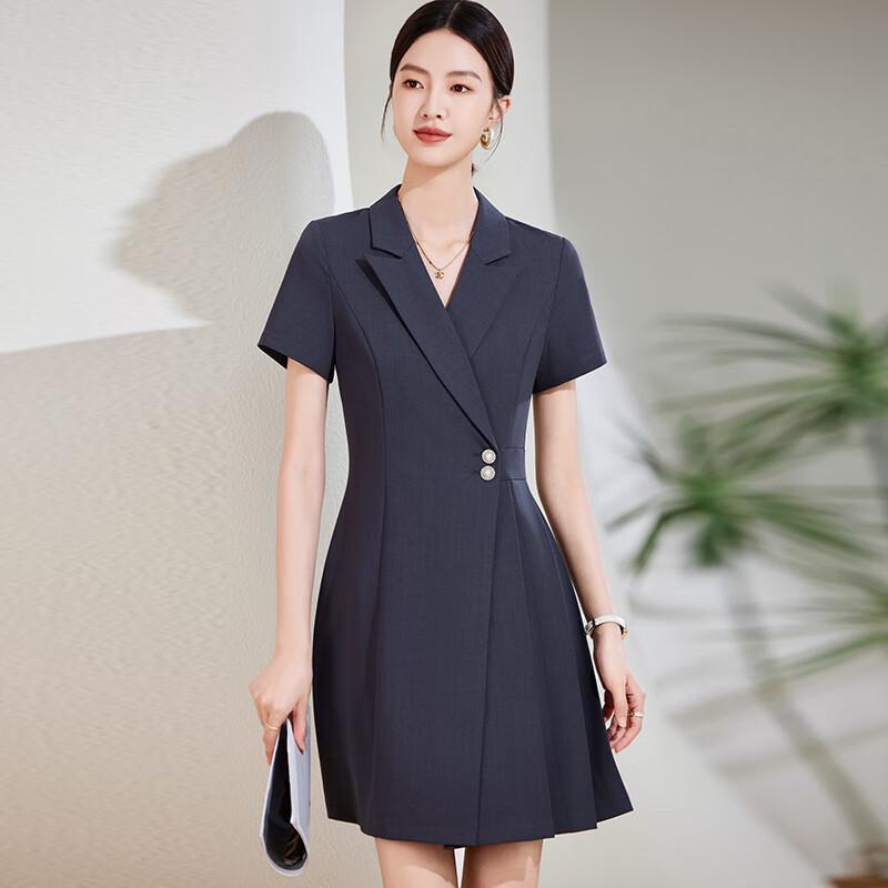 Tuluoman Women s Summer Short-Sleeved Suit Dress 4XL