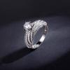 Sace Gems Anello Sovrapposizione Zircone Lega di Rame Croce Gioielli da Donna Matrimonio Promessa Festa Regalo Aperto