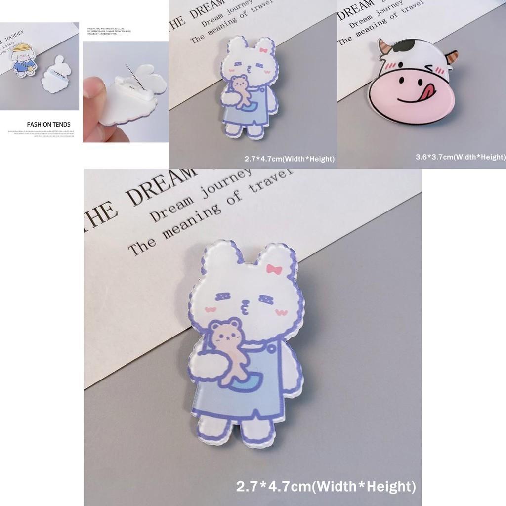 Lovely Cartoon Dog Rabbit Cow Pins Perfect For Coats Sweaters And More