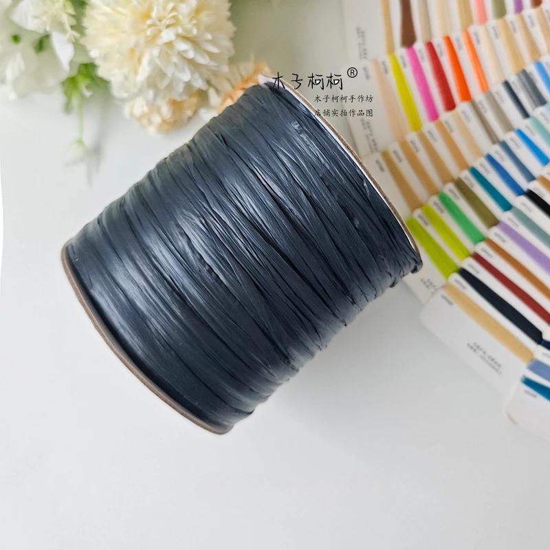 600M Raffia Strohgarn Häkelgarn für DIY Stricken Sommerstrohhut Handtaschen Kissen Handgeflochtenes Strohgarn