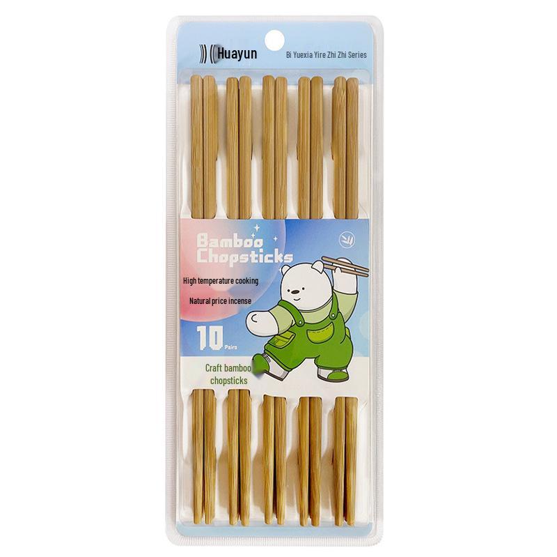 High-End Carbonized Bamboo Chopsticks, Unpainted & Unwaxed - New Simple Chinese Tableware for Household Use
