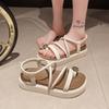 French Platform Sandals Women's Summer New Summer Muffin Roman Small Sandals Women's Summer with Skirt
