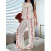 Neuankömmling: Hochwertiges Damen-Pyjamaset mit Blumen- und Rosenmuster – Europäischer & Amerikanischer Stil, Bequemer Homewear-Trend für den frühen Herbst