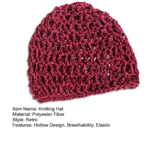 Women Knitting Hat Hollow Design Breathability Bun Hairstyle Elastic Headpiece Winter Versatile Hair Accessory