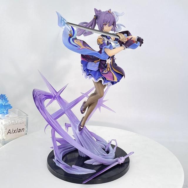 32cm Genshin Impact Klee Hibana Knight Anime Figure Kamisato Ayaka Pvc Action Figure Collection Model Doll Child Kid Gifts