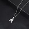 European & American Inlaid Rhinestone English Letter Choker Necklace for Women - Stainless Steel Pendant Jewelry Accessory