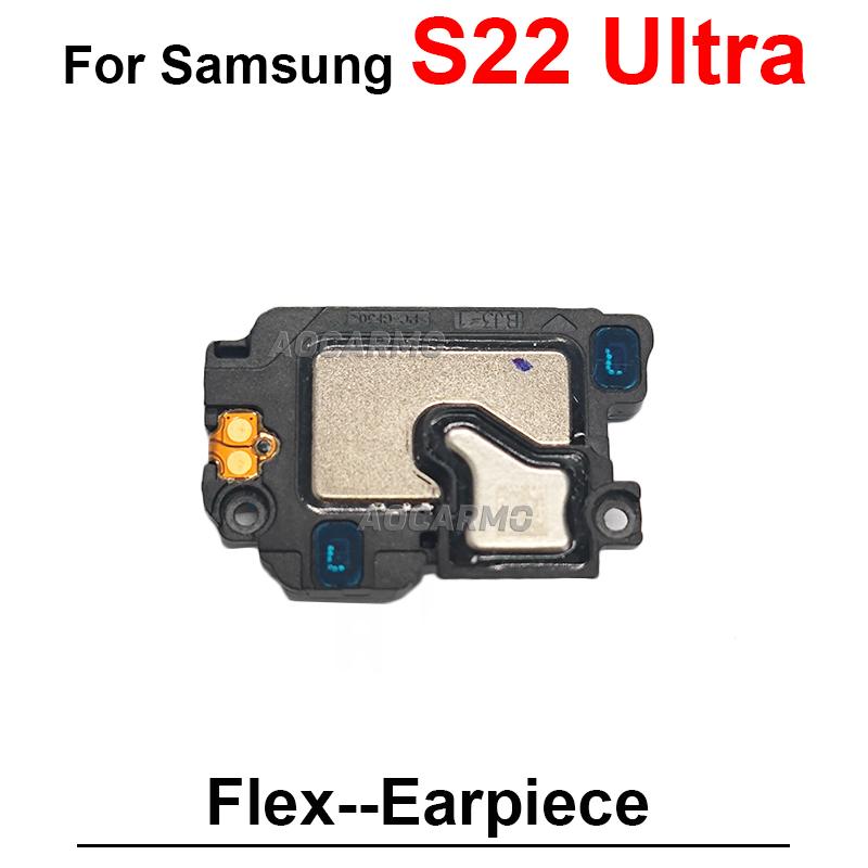 For Samsung Galaxy S22 Ultra S22U Bottom Loudspeaker Buzzer Ring + Ear Speaker Earpiece Flex Replacement Parts