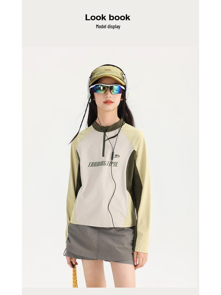 Tao Town Girls' Quick-Dry Long-Sleeve Cycling Top with Sun Protection