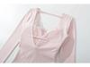 Women's Pure Desire Lace Trim Long Sleeve Slim Fit Top with Chest Pads - Ideal for Spring and Autumn