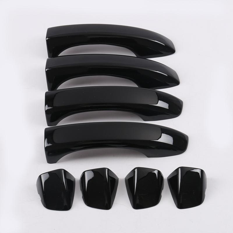 For MG HS 2018 2024 ABS Carbon Glossy Black Car Door Handle Cover Trims Sticker Car Styling Accessories
