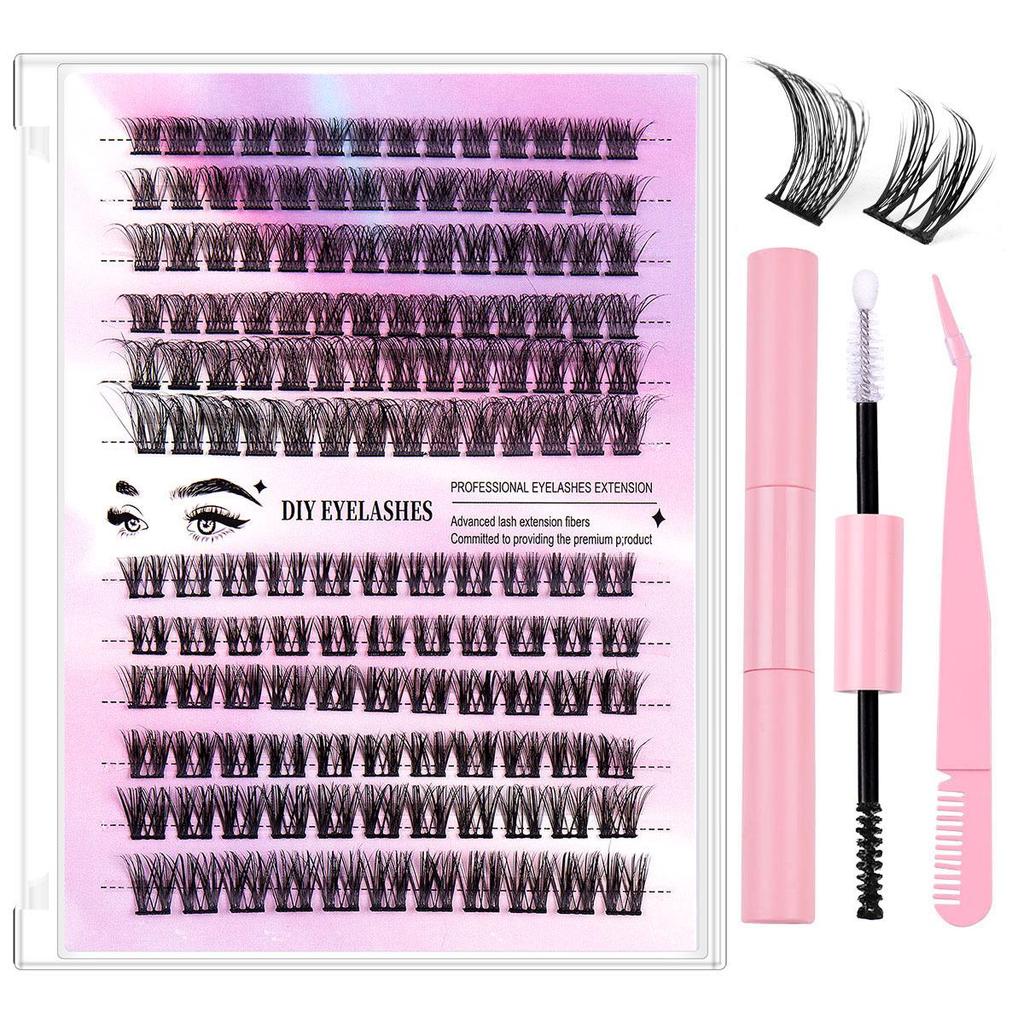 European & American Style Natural Fluffy False Eyelash Set, Single Cluster, Large Capacity Eyelash Extensions
