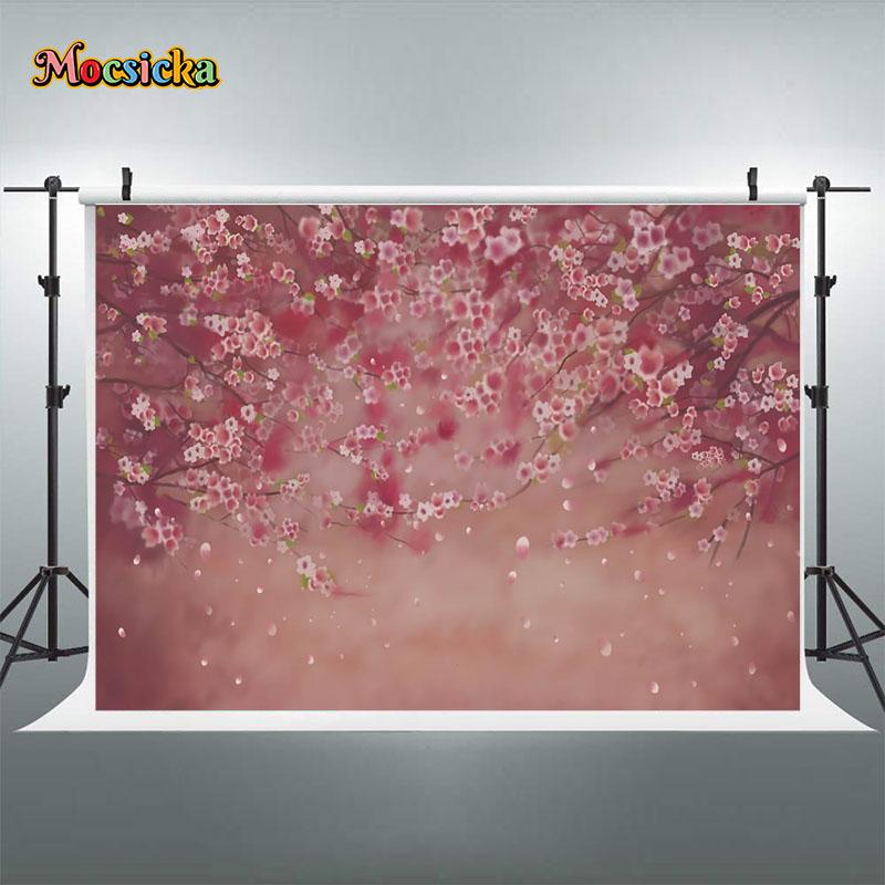 Mocsicka Baby Shower Photo Backdrops Ink Painting Flowers Kids Newborn Portrait Graphy Backgrounds For Studio