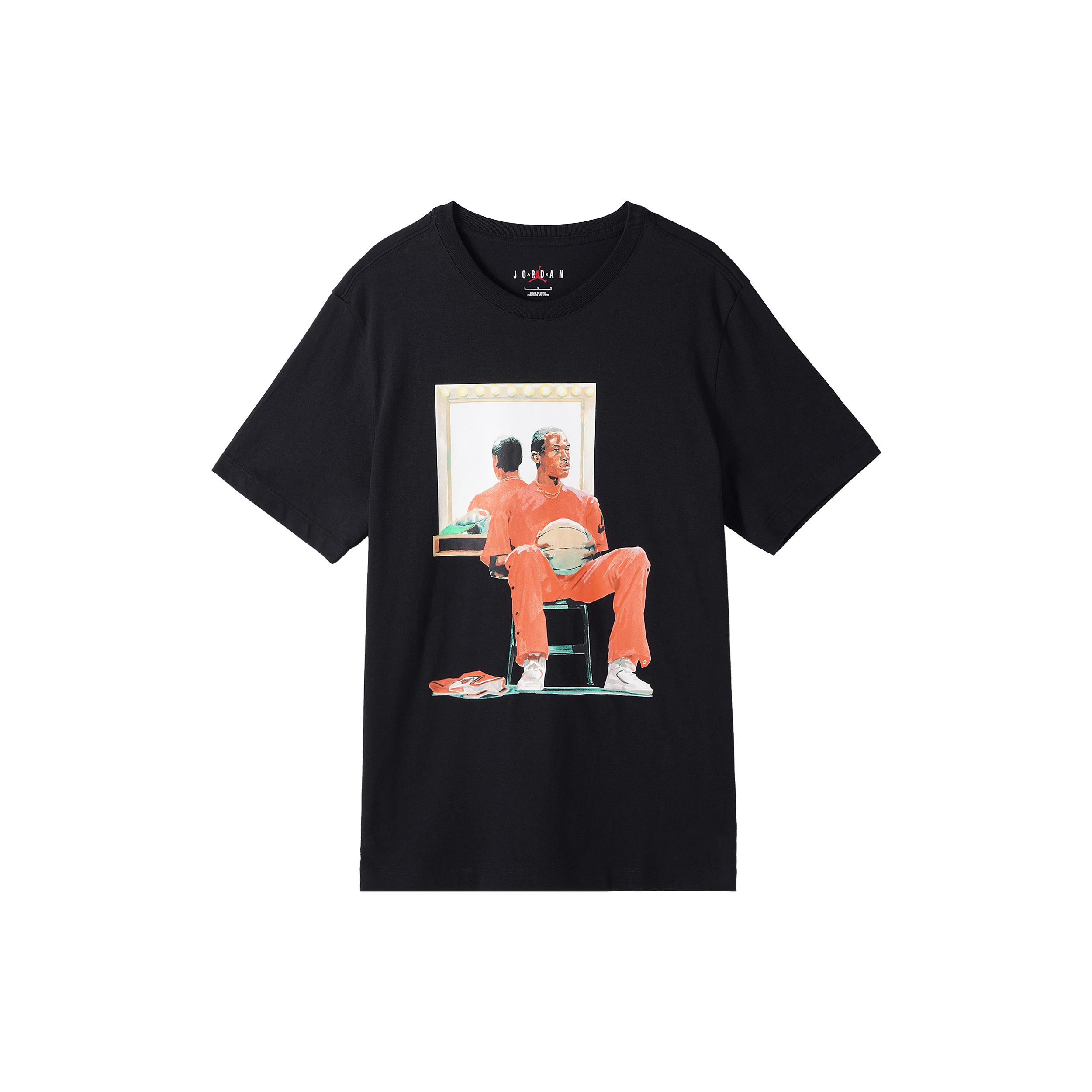 Jordan FLIGHT ARTIST T Shirts Men s Black Crew Neck Moderate Straight Fit DQ7381-010 S