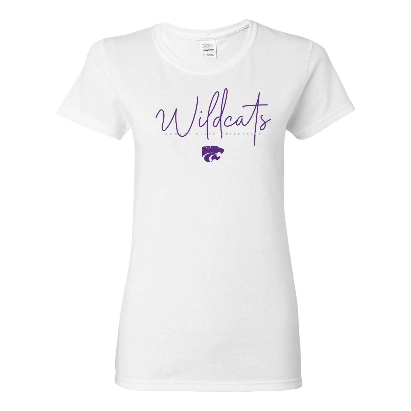 Kansas State Wildcats Thin Script Womens T-Shirt - White 3XL